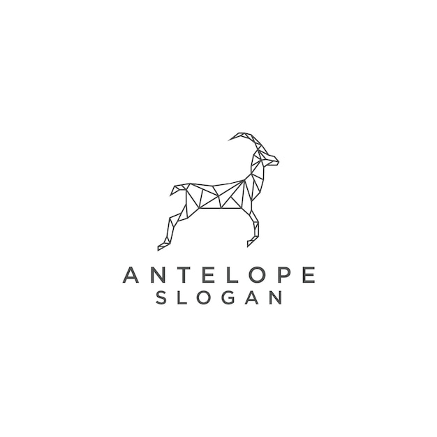 Antelope geomectric logo design icon vector