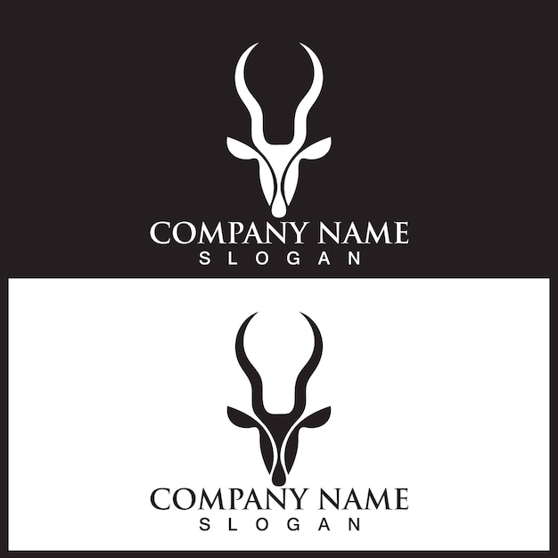 Antelope head logo and vector template