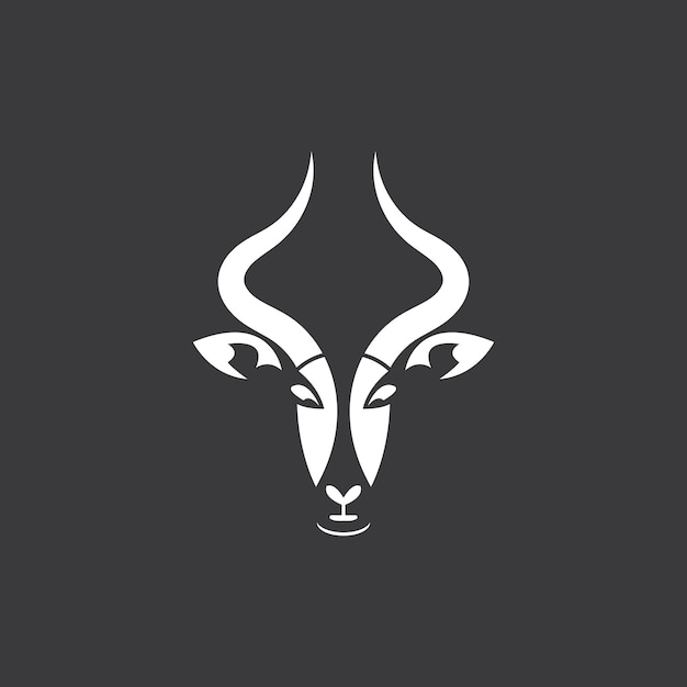 Antelope head logo and vector template