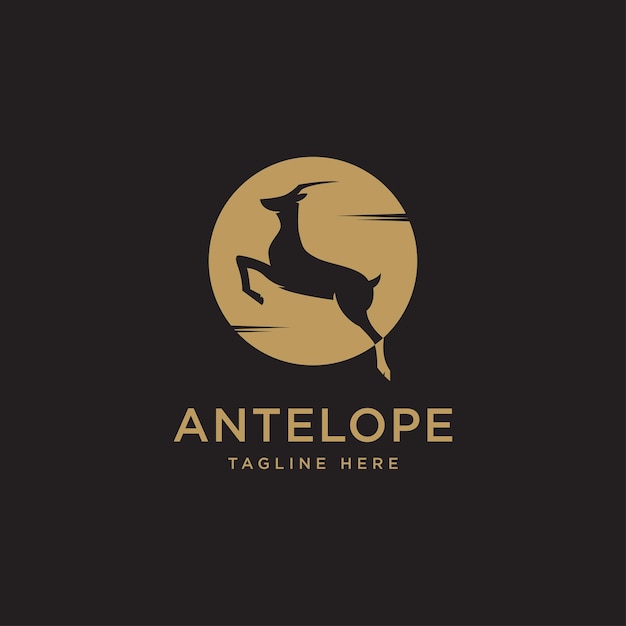 Antelope logo. antelope silhouette. trendy animal logo design.