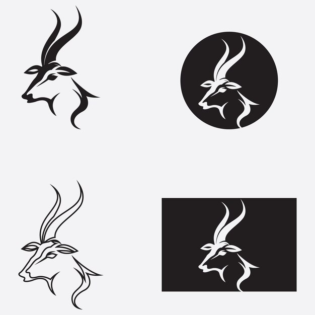 Antelope logo vector illustrations design icon logo