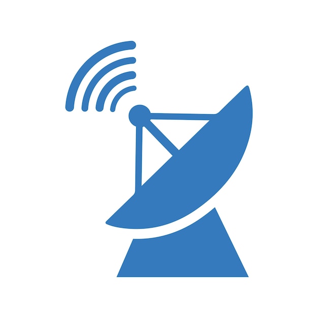 ベクトル アンテナ放送ディッシュのアイコン 青いカラーデザイン