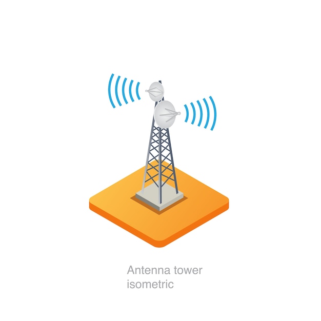 Vettore torre dell'antenna isometrica