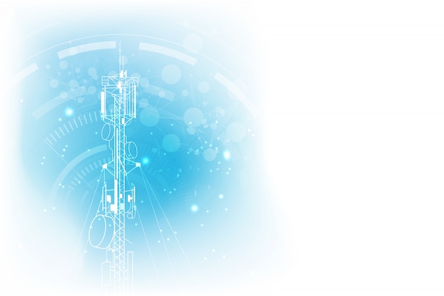 Vector antenna transmission communication tower background