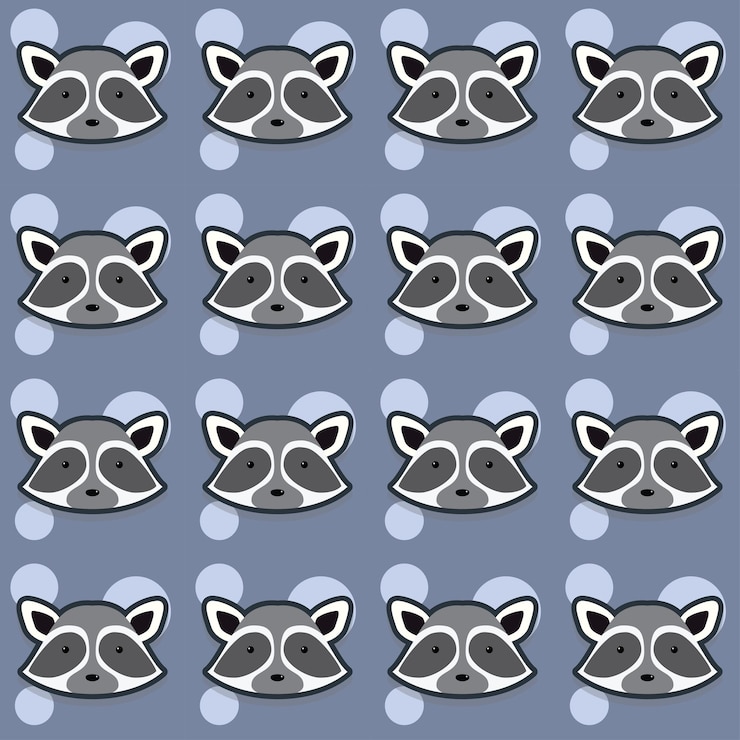 Vector anthropomorphic animal pattern