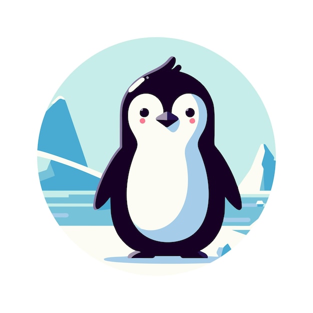 Anthropomorphic penguin vector design with cute expression