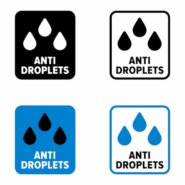 Anti droplets protective surface information sign
