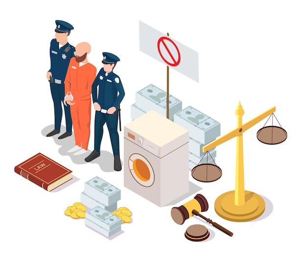 Anti money laundering law and justice vector