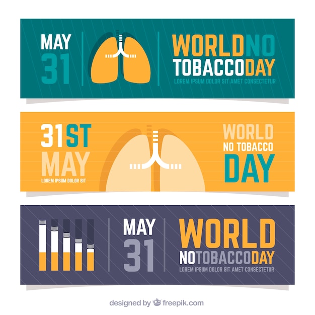 Vector anti smoking banners