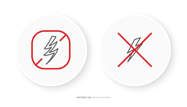 Anti static icon design No electricity glyph symbol vector illustration