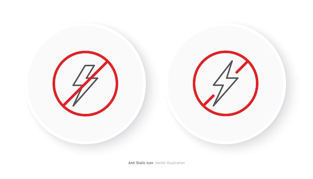 Anti-statisch icoonontwerp Geen elektriciteitsglyf symbool vector illustratie.