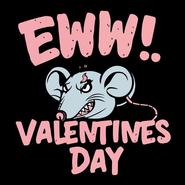 Vector anti valentine days with character mouse