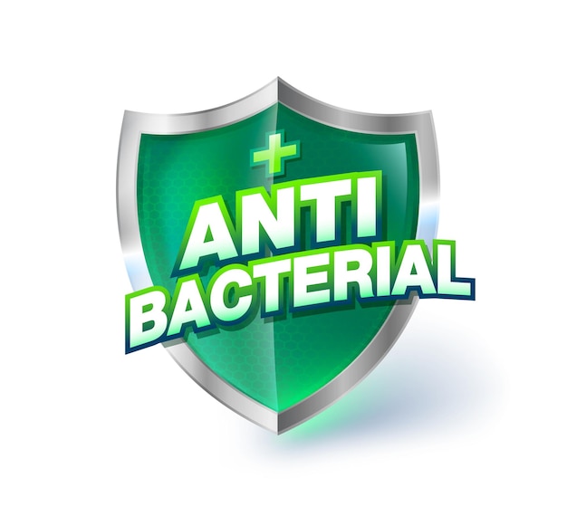 Vector antibacterial green clear crystal glass shield