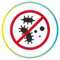 Vector antibacterial property icon protection against bacteria stop virus flat symbol