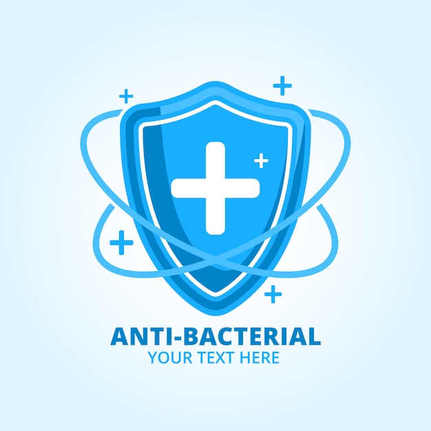 Vector antibacterieel handontsmettingsmiddel logo merkproduct