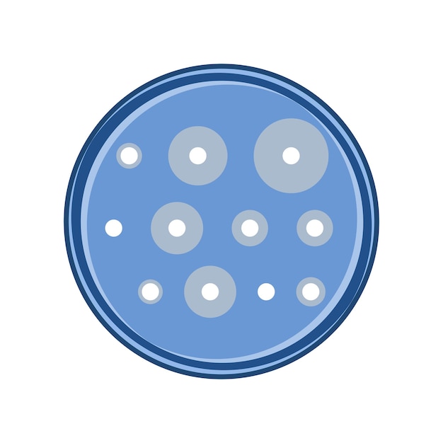 Antibiotic sensitivity analysis of bacteria in petry dish vector flat design