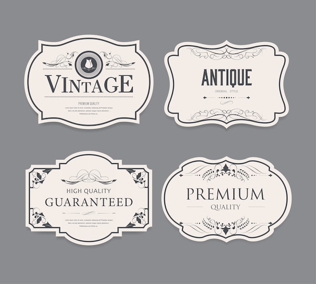 Vector antiek etiket en vintage banner retro stijl.