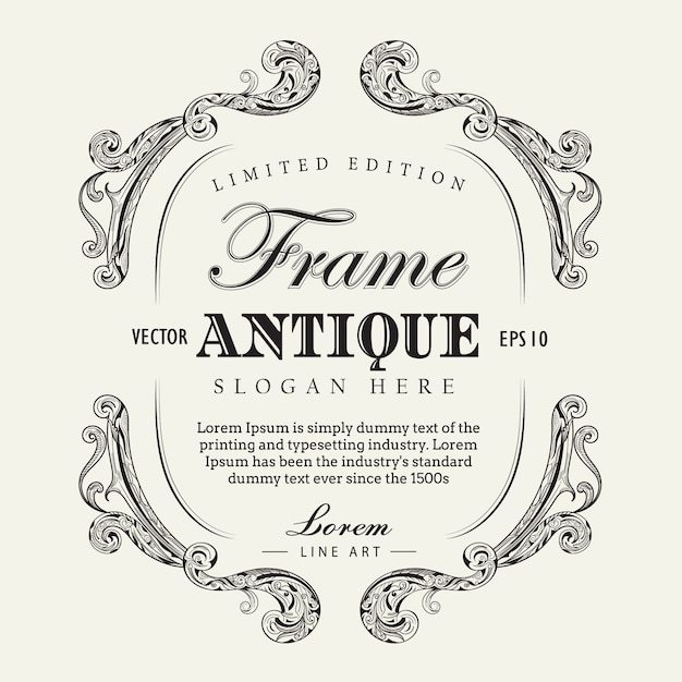 Antiek frame hand getekend vintage label banner vector illustratio