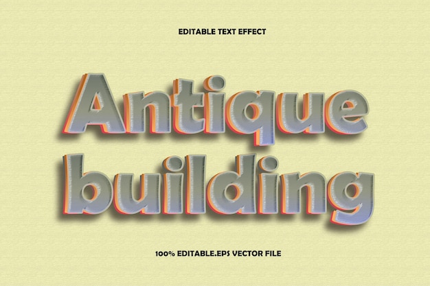 Antiek gebouw bewerkbaar teksteffect 3D reliëf verloopstijl