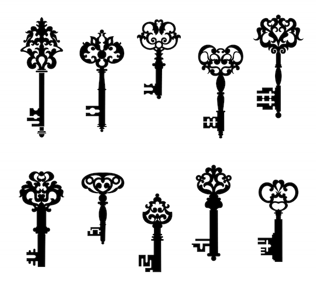 Antieke sleutels set