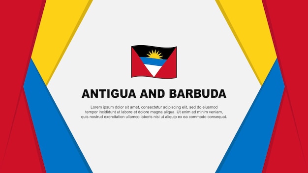 Антигуа и Барбуда флаг абстрактный фон дизайн шаблона Антигуа и Барбуда день независимости баннер мультфильм векторные иллюстрации Антигуа и Барбуда фон