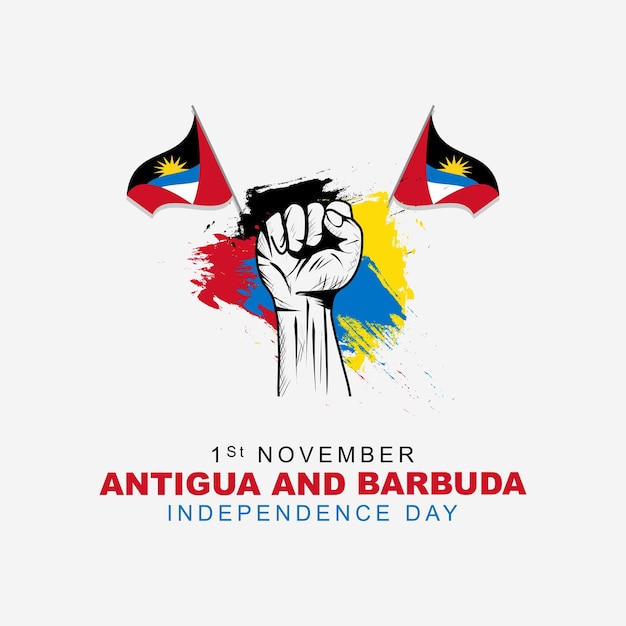 Antigua and Barbuda independence day is celebrated every year on November 1 design with antigua flag Vector illustration