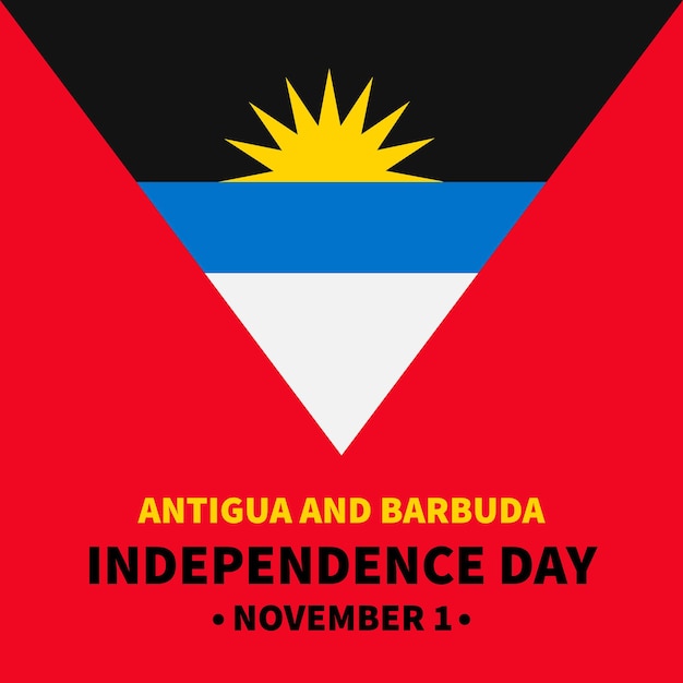 Antigua and barbuda independence day typography poster national holiday celebrated on november 1 vector template for banner greeting card flyer etc