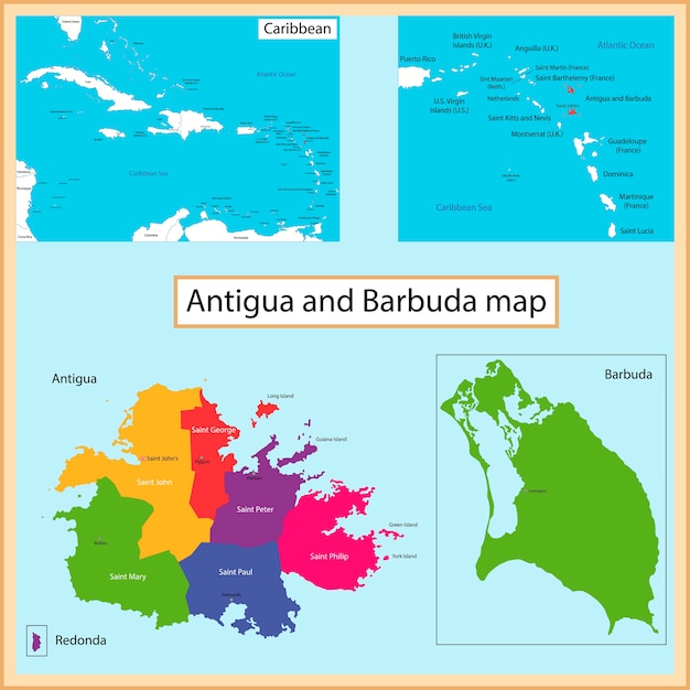 Antigua en barbuda kaart