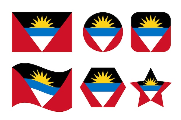 Antigua en Barbuda markeren eenvoudige illustratie voor onafhankelijkheidsdag of verkiezing. Eenvoudig pictogram voor web