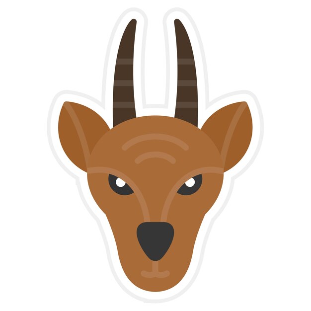 Vector antilope flat illustration