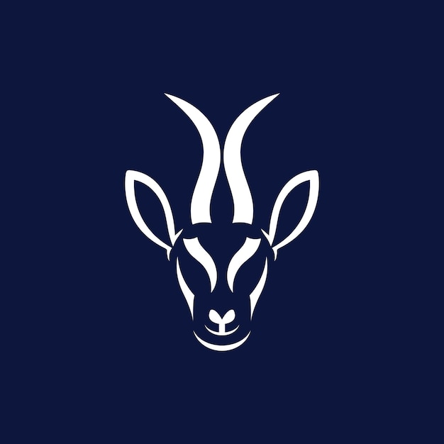 Antilope hoofd logo en vector sjabloon