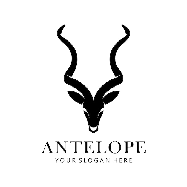 Vector antilope hoofd vector logo