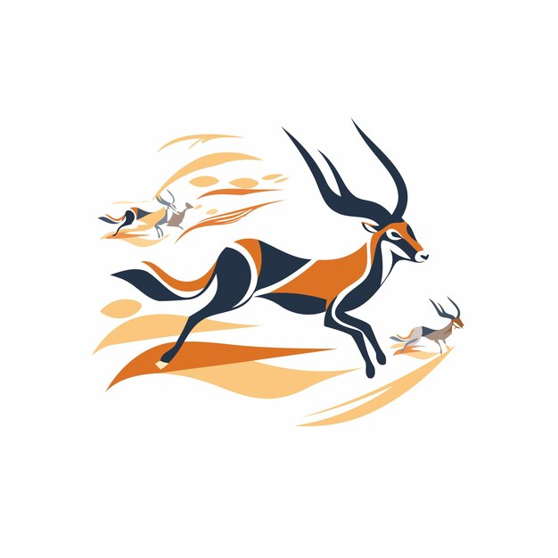 Antilope-logo op witte achtergrond Vectorillustratie van het antilope- logo