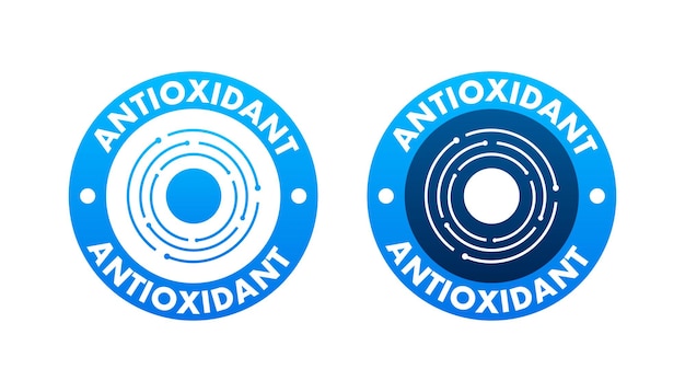 Antioxidant blue sign label vector stock illustration