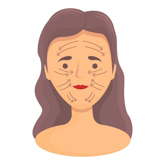 Antioxidant face massage icon cartoon vector facial skin woman care