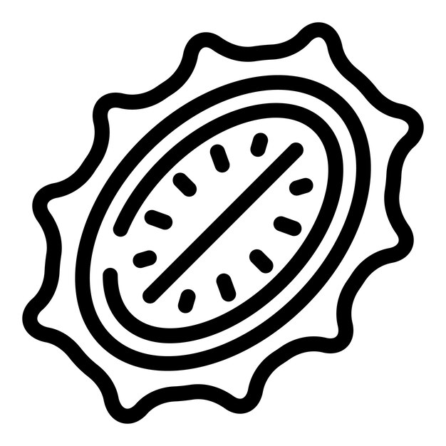 Vector antioxidant kiwano icon outline vector halved horned melon