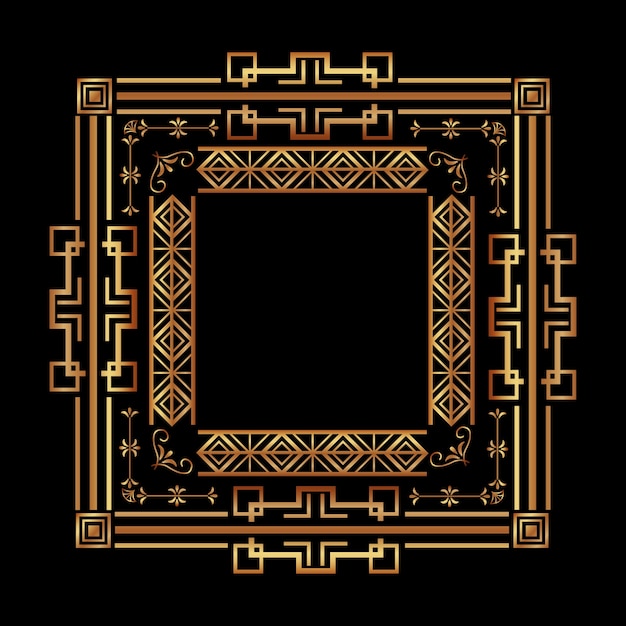 antiquarian frame in art deco style filigree ornament 