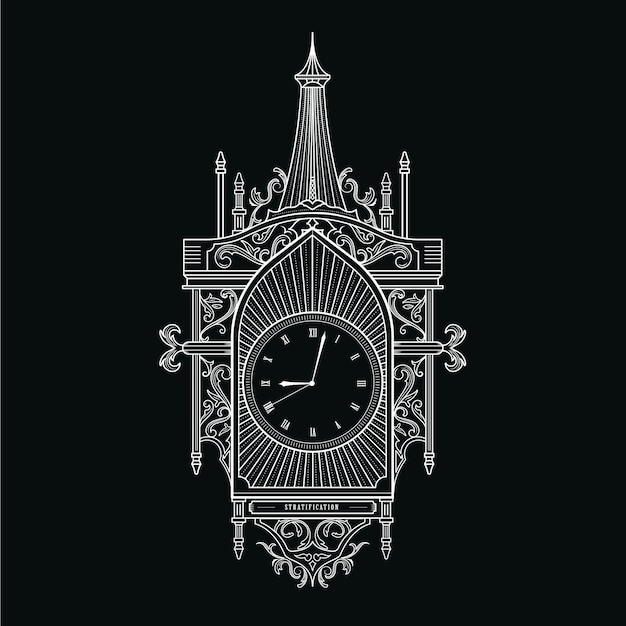 Antique clock vector illustration