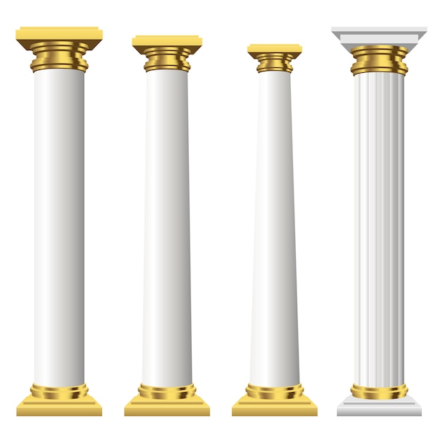 Vector antique columns isolated