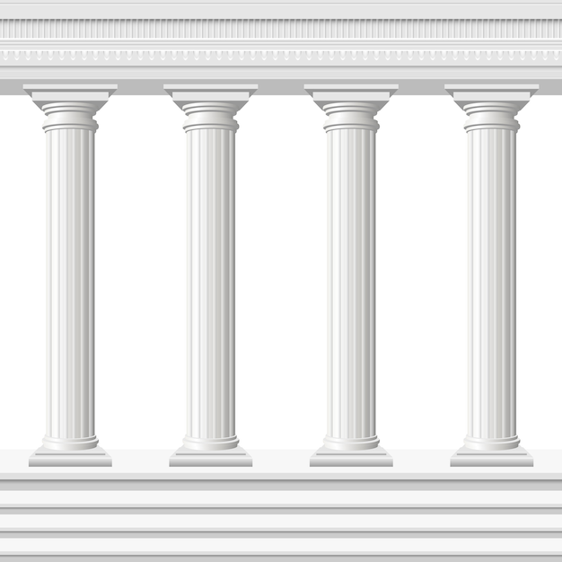 Vector antique columns isolated