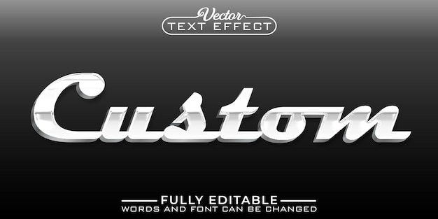 Antique custom car vector editable text effect template