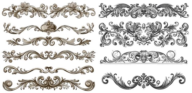 Vector antique elements set page dividers