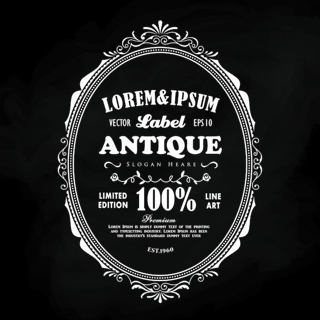 Antique frame label retro illustration