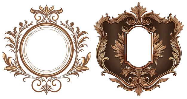 Vector antique frame western design vintage