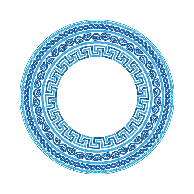 Vector antique greek ornament in the form of a round rosette