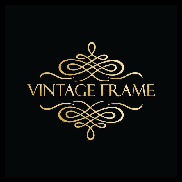会社のブランドの装飾的な装飾的なフレームとアンティークの高級ロイヤル ヴィンテージ ロゴ
