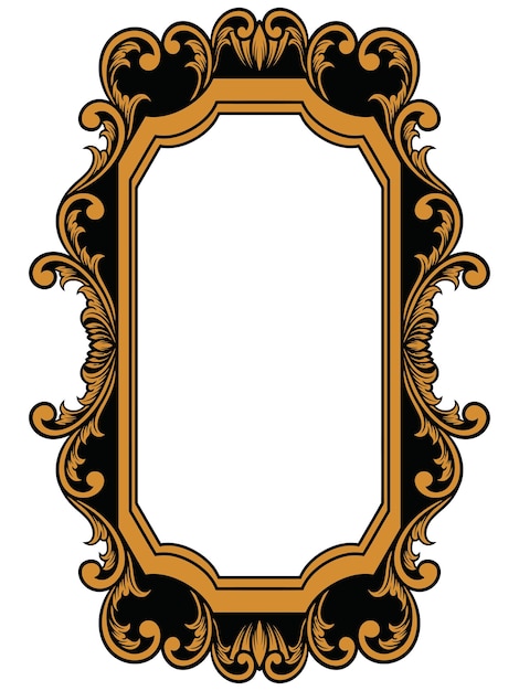 Vector antique mirror frame