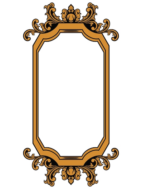 Vector antique mirror frame