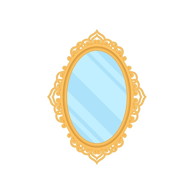 Antique mirror on white background vector illustration