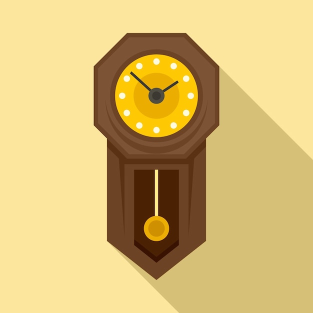 Vettore icona dell'orologio a pendolo antico illustrazione piatta dell'icona vettoriale dell'orologio a pendolo antico per il web design